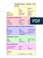 List of Transitional Words For Writing Essays