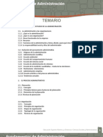 Temario de Fundamentos de Administración