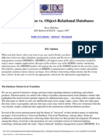 Object Database Vs - Object-Relational Databases