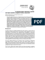 Gender Differences in Learning Styles: Nurturing A Gender and Style Sensitive Computer Science Classroom