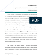 Abdelkader Sadouki - Guy de Maupassant, Précurseur Du Roman Colonial Ou Anticonformiste