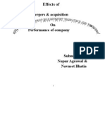 Mergers & Acquisition On Performance of Company