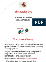 Lab Exercise 0ne: Carbohydrate Analysis Lab A.1 (Page 28)