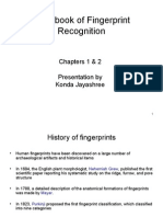 Handbook of Fingerprint Recognition: Chapters 1 & 2 Presentation by Konda Jayashree