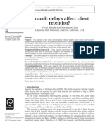 Do Audit Delays Affect Client Retention?: California State University, Fullerton, California, USA