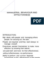 Managerial Behaviour and Effectiveness