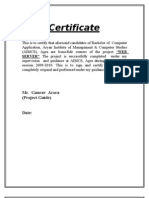 Certificate: Mr. Gaurav Arora (Project Guide)