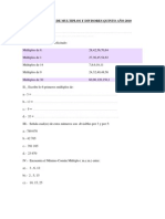 Evaluacion de Multiplos y Divisores Quinto Año 2010