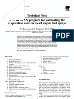 Technical Note A FORTRAN Program For Calculating The Evaporation Rates in Diesel Engine Fuel Sprays