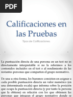 Calificaciones en Las Pruebas