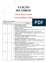 A Lição Do Amigo - Tabela Cartas - Assuntos