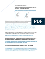 Reflection and Refraction Questions and Answers