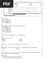 Exercícios de Divisibilidade - 4