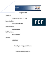 Assignment#1 Subject:-: Fundamental of I.T. (IT-162)