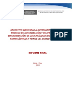 Informe Final - Consultoria Actualizacion y Sincronizacion de Catalogos Sismed Siga