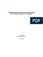 Evaluación de Proyectos de Prevención Social de La Violencia y El Delito en La Argentina