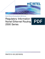 Regulatory Information For The Nortel Ethernet Routing Switch 2500 Series