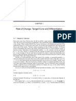 Rate of Change, Tangent Line and Differentiation