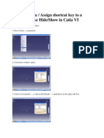 How To Create / Assign Shortcut Key To A Command Like Hide/Show in Catia V5