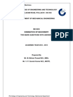 Kinematics of Machinery - 2 Marks - All 5 Units