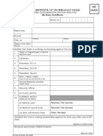 No Dues Certificate Form