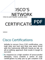 Cisco'S Network Certifications: Click To Edit Master Subtitle Style