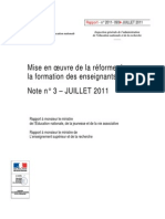 Rapport Sur La Formation Des Enseignants