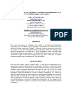 Chua-Malay Version of The Emotional Competence Inventory (Eci) A Study of Reliability and Validity