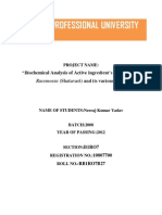 Biochemical Analysis of Active Ingredient's in Asparagus Racemosus (Shatavari) and Its Various Uses