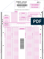 EAMCET - 2012 (E) : Omr Answer Sheet