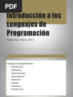 Introducción A Los Lenguajes de Programación