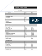 TV Production Budgeting Worksheet