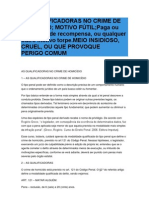 As Qualificadoras No Crime de Homicídio