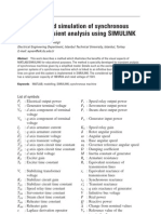 Modelling and Simulation of Synchronous Machine Transient Analysis