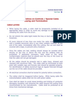 General Guidelines On Controls / Special Cable Laying and Termination