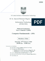 Mid Semester Exam - Computer Fundamentals - (101) - SLIIT