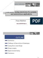 Low Power Analog Electronics For Portable and Autonomous Applications