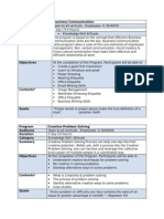 Program Business Communication Audience Duration Category