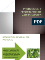 Produccion y Exportacion de Maiz en Mexico