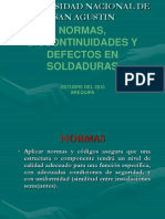 Normas, Discontinuidades y Defectos en Soldadura