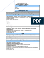 PDII Checklist Musculoskeletal Student