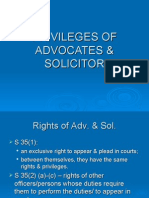 Privileges of Advocate and Solicitor