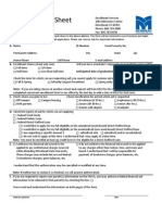 Personal Data Sheet 2010-2011: Students Signature Date