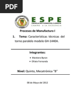 Informe de Procesos de Manufactura