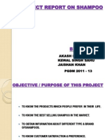 A Project Report On Shampoo: Akash Dev Sahu Kewal Singh Sahu Jaishan Khan PGDM 2011 - 13