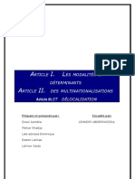 Déterminants Et Modalités Des Multinationales Et Des Délocalisations