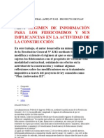 Régimen de Información para Los Fideicomisos (Cronista) y Sus Implicancias en La Actividad de La Construcción (RG 3312)