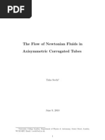 The Flow of Newtonian Fluids in Axisymmetric Corrugated Tubes