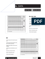 Soundcraft Spirit E-Series E6 E8 E12 Es Technical Data