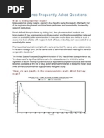 Bioequivalence Frequently Asked Questions: What Is Bioequivalence Study?